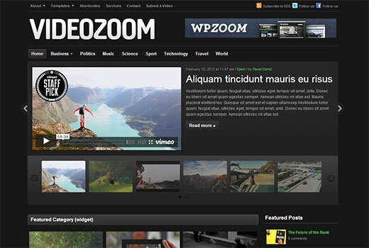 wpzoom videozoom - стильная тема для блога