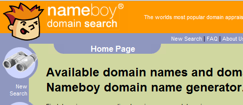 nameboy - поиск и подбор незанятых доменов для сайта
