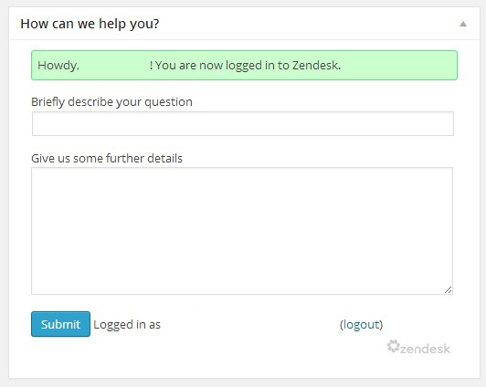 контактная форма Zendesk в браузере