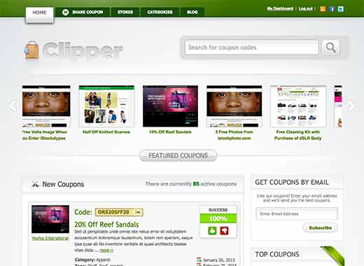 Clipper - купонная тема на WordPress