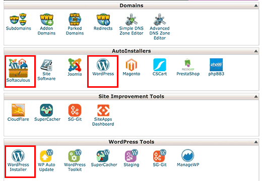 Установка WordPress с помощью Softaculous