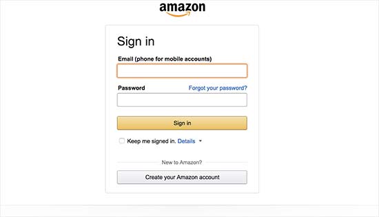Регистрация в Amazon