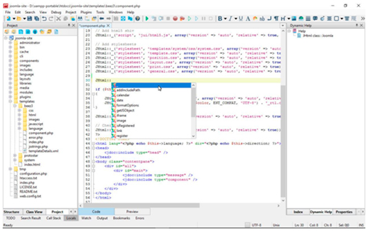 Работа с кодом редактора CodeLobster IDE